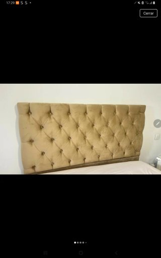 Cabecero capitoné beige terciopelo nuevo