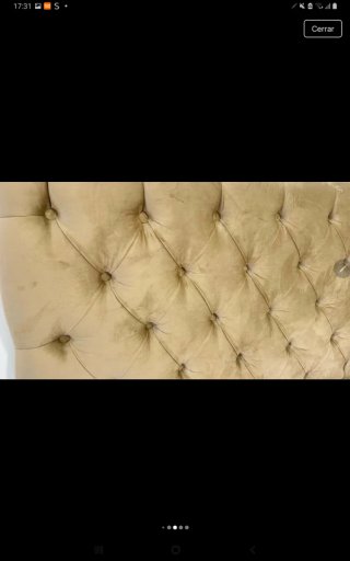 Cabecero capitoné beige terciopelo nuevo
