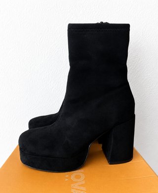 Botines negros Bosanova con plataforma ancha