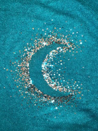 Jersey cyan con Lentejuelas Luna