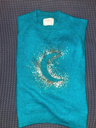 Jersey cyan con Lentejuelas Luna