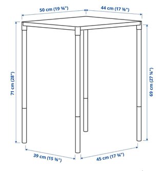 Mesa auxiliar blanca 44x50