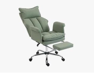Silla Escritorio HOMCOM Reposapiés Verde