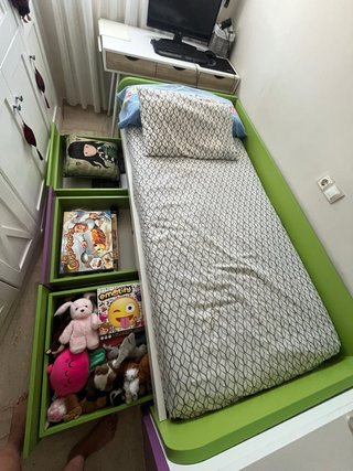 Cama nido con 3 cajones 105x190