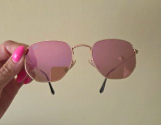 Gafas de sol Ray-Ban Hexagonal Dorado Rosa