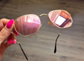 Gafas de sol Ray-Ban Hexagonal Dorado Rosa