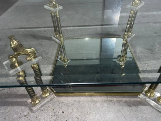 Mueble recibidor madera y cristal