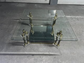 Mueble recibidor madera y cristal