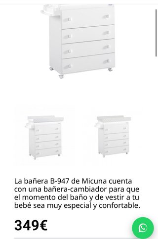 Mueble bañera cambiador Micuna B-947