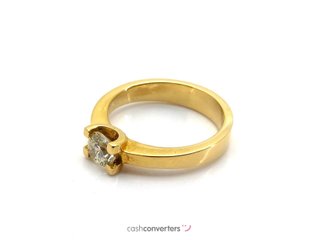 sortija oro 18k con piedra con diamante