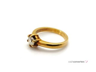 sortija oro 18k con piedra con diamante