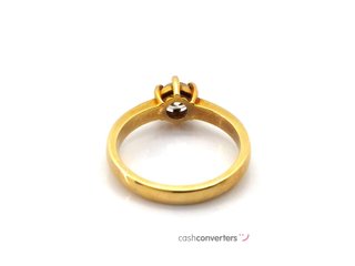 sortija oro 18k con piedra con diamante