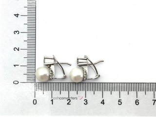 pendientes oro 18k con piedra con diamante,perla