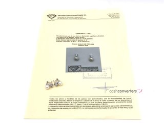 pendientes oro 18k con piedra con diamante,perla