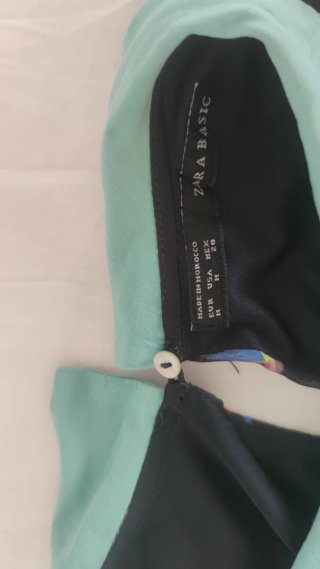 Vestido Zara Basic Gasa Azul Marino