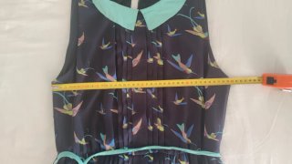 Vestido Zara Basic Gasa Azul Marino