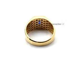 sello oro 18k con piedra con circonita