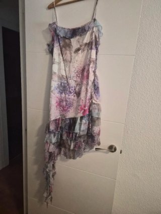 Vestido fiesta volantes estampado floral