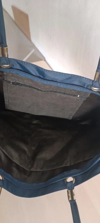 Borsa mare/viaggio blu scuro Venezia ricamata