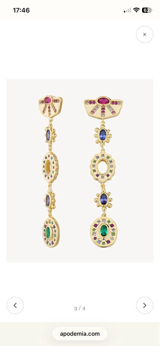 Pendientes Nefertiti Dorados y Morados