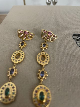 Pendientes Nefertiti Dorados y Morados