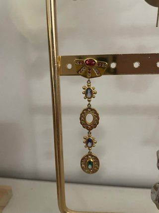 Pendientes Nefertiti Dorados y Morados