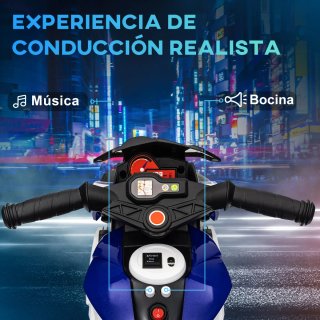 Moto Eléctrica Infantil Trike Azul/Negra