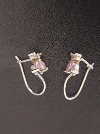 Orecchini Argento con Topazi Rosa