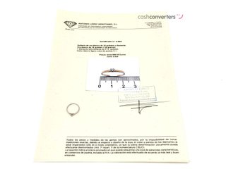 sortija oro 18k con piedra con diamante