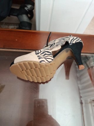 Zapatos Rocio Mozo Piel Beige/Negro Talla 37