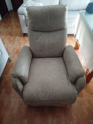 Sillón relax tela beige