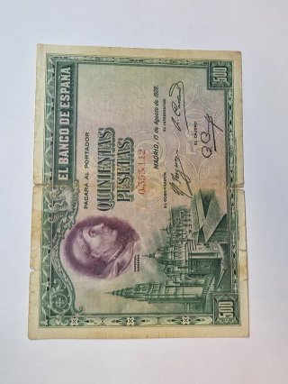 BILLETE 500 PESETAS 1928