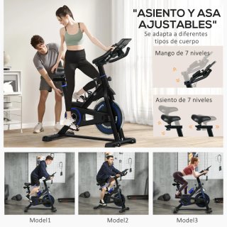 Bici Estática Negra con Resistencia Regulable