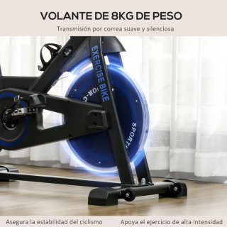 Bici Estática Negra con Resistencia Regulable
