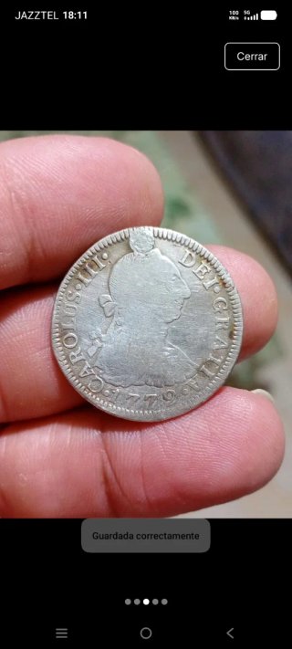 Moneda 2 Reales 1772 Plata Carlos III Variante