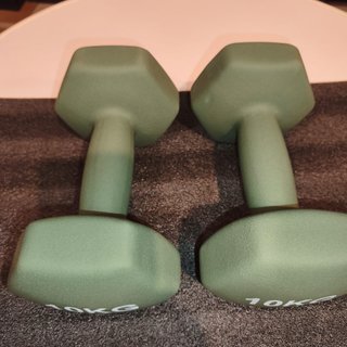 Par Mancuernas Amazon Basics 2x10Kg Verde