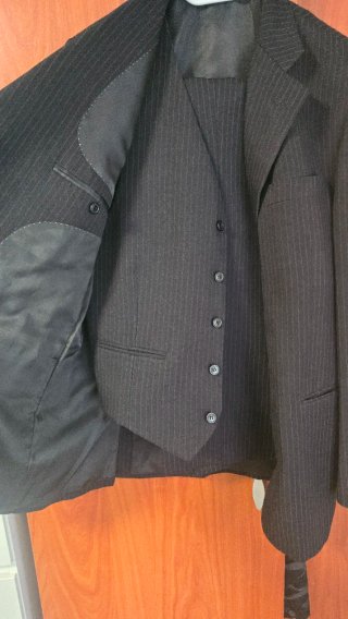 Traje completo rayas gris y negro