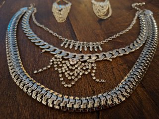 Set collana e orecchini acciaio argento