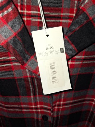 Vestido de franela a cuadros roja