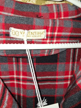 Vestido de franela a cuadros roja