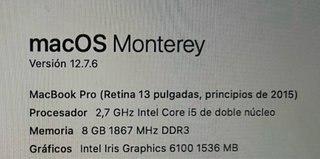 MacBook Pro 2.7 GHz Intel Core i5 8 GB