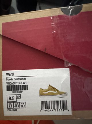 Zapatillas Vans Suede Gold/White Talla 42.5