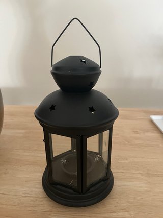 Farol negro Ikea con estrellas