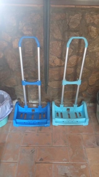 Carro mochila Serta azul y turquesa