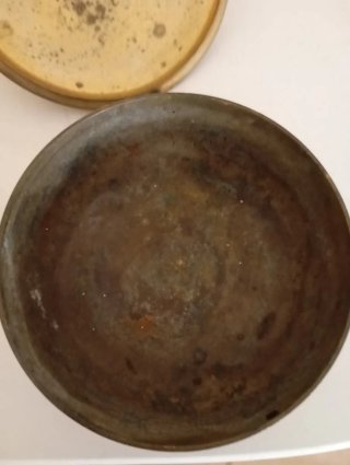 Antiguo joyero latón y nacar
