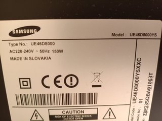 Televisor Samsung UE46D8000 Plata -LEER DESCRIPCIÓ
