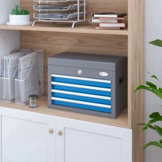 Caja de herramientas gris con 5 cajones