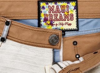 Shorts vaquero preppy efecto cuero y puntilla