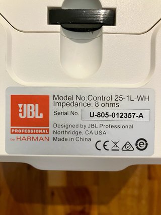 Pareja Altavoces JBL Control 25-1L WH