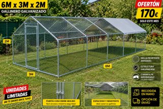 Gallinero Galvanizado 6x3x2m precio solo hoy